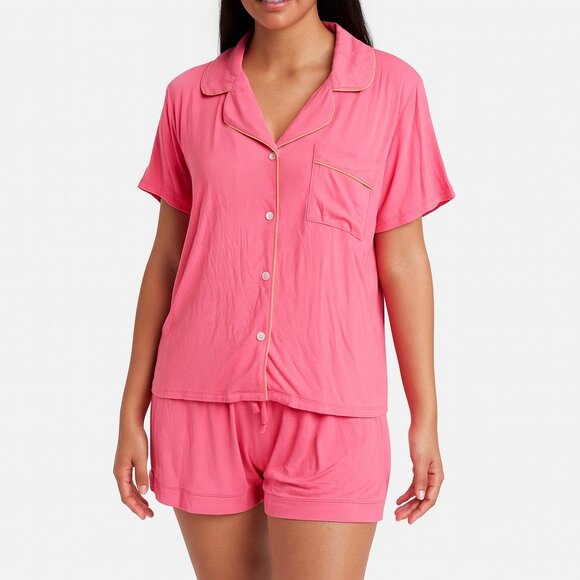 Discount Divas Women's Dark Pink PJ Set Top Shorts Pajama Set Size XL NWT - Picture 1 of 4